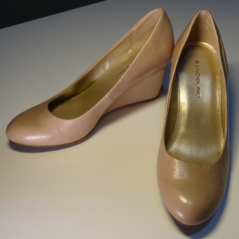 Nude Color Pump Wedge Heel